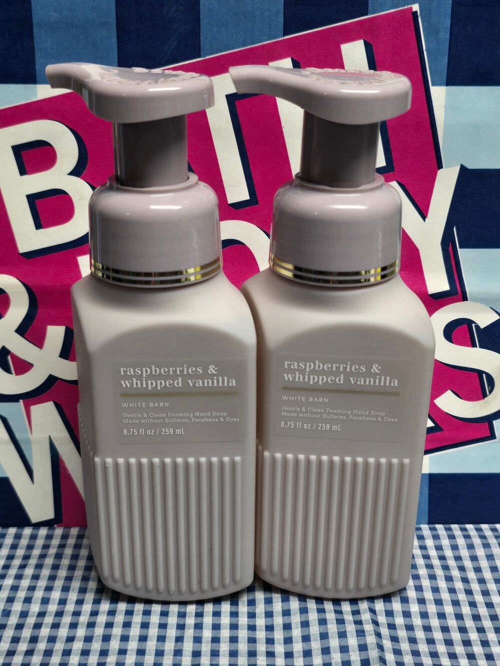 BBW Raspberries & Whipped Vanilla Gentle + Clean Foaming Hand Soap White Barn